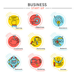 Startup Business Icon Set