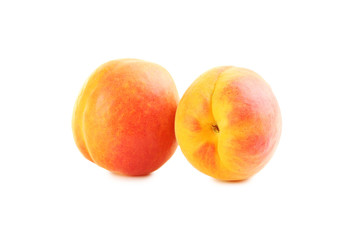 Ripe apricots fruit isolated on a white