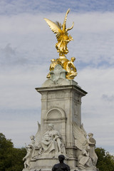 Architectural close up of Queen Victoria Memorial in Buckingham Palace square in London