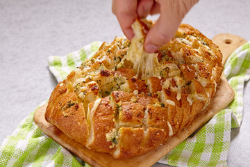 Cheese and garlic crack bread