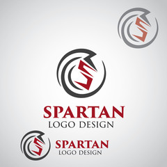 spartan logo design - obrazy, fototapety, plakaty