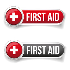 First aid icon vector button