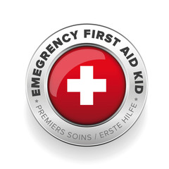 First aid icon vector button