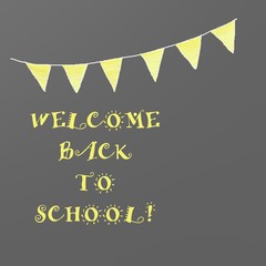 Back to School Chalkboard Background with flags,  Illustration