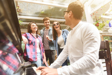 Group of friends spending time together