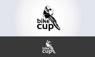 Mountain bike abstract vector bicycle logo cup