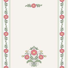 Invitation card with floral ornament.