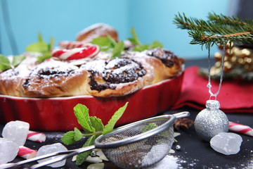 Christmas meal - pie with poppy seed and cinnamon