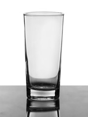 Empty glass on light background
