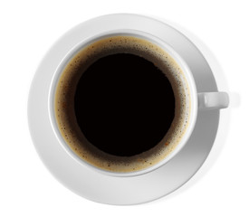 Cup of coffee on light background