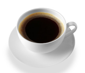 Cup of coffee on light background
