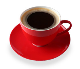 Cup of coffee on light background