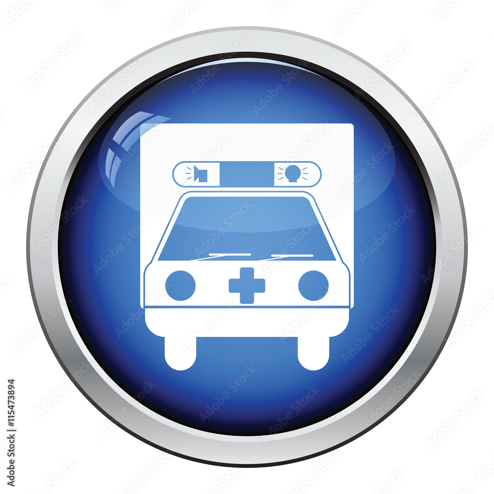 Sticker ambulance car icon