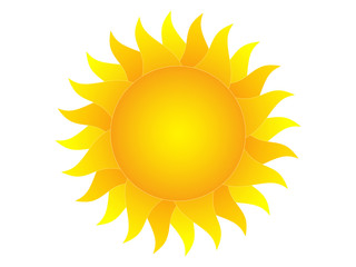 Symbol of the sun on a white background