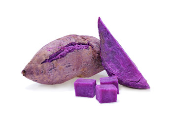 Purple Sweet Potatoes isolate on white background