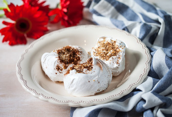 Meringues on a plate