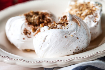 Meringues on a plate