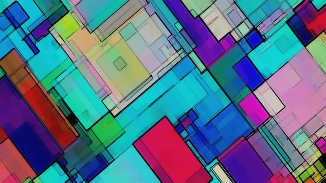 Geometrical Trasformer Colored Figures Flowing Abstract Background