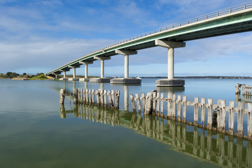 Fence Pylongs and Goolwa Bridge, Hindmarsh Island Bridge, South