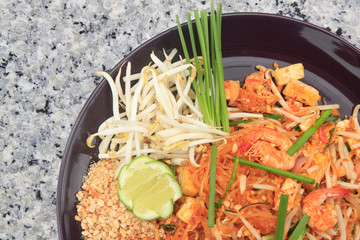 Pad Thai isolate on white, Thai Food.