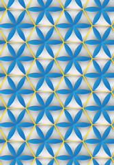Seamless White abstract hexagon pattern background. Lines yellow