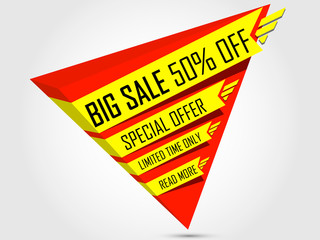 Sale banner template. Super offer, limited time only. Final 50 off. Special Discount. Vector illustration.