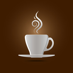 Espresso cup for fresh.Coffee cup logo brown and white.