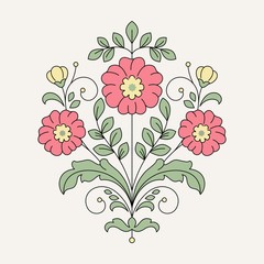 Vintage flower for design.
