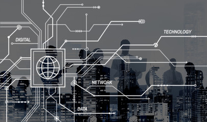 Global Communication Networing Connection Concept