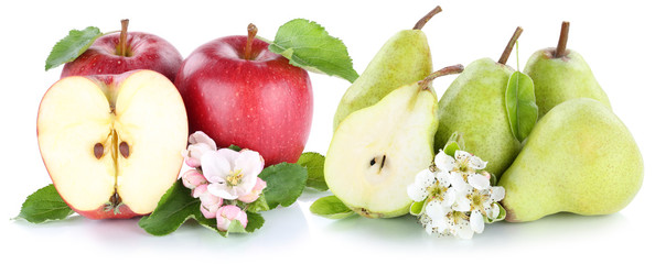 Apfel und Birne Äpfel Birnen rot grün Früchte Obst geschnitte