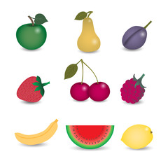 vector set of fruits