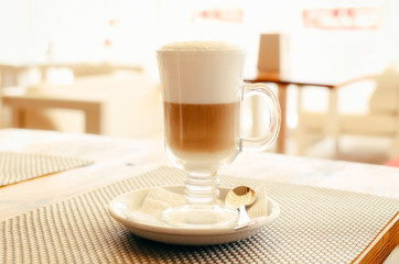 Glass of cappuccino