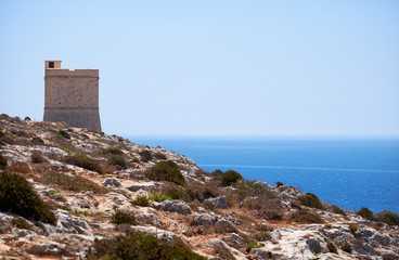 Fototapeta na wymiar Hamrija Tower, Qrendi, Malta