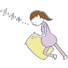 ポニーテール妊婦　楽な姿勢