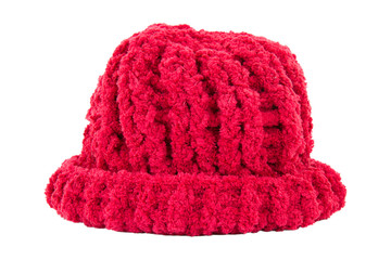 Wood hat handmade isolated on white background.