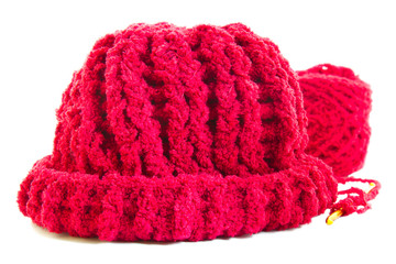 Wood hat handmade isolated on white background.