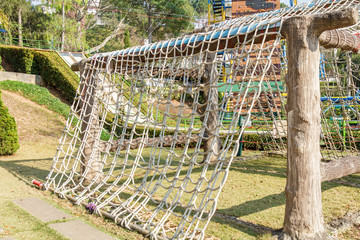 Nets climber challenge in camp adventure at Thailand.