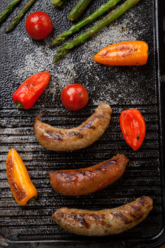 Grilled Sausages and Vegetables