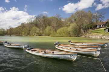 Boats Afloat in a Reservoir, Kent, UK Afloat in a Reservoir, Ken