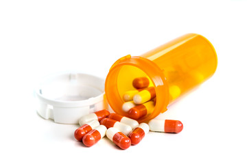 Tablets and capsules in the dispenser