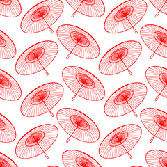 red Japanese umbrellas