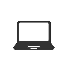 Laptop icon. Simple flat logo of laptop on white background. Vector illustration.