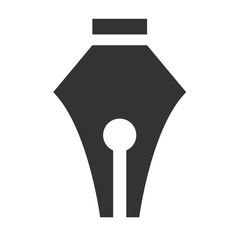 Pen icon. Shape of pen on isolated white background. Vector illustration.