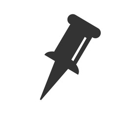 Pushpin icon. Pushpin sign. Simple flat logo of pushpin on white background. Vector illustration.