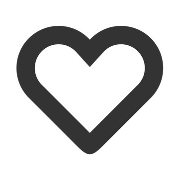 Heart icon. Simple flat logo of heart on white background. Vector illustration.