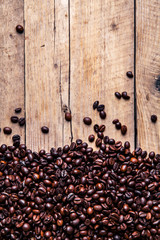 Coffee on grunge wooden background