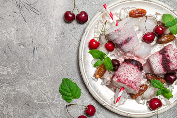 Vegan ice cream, top view