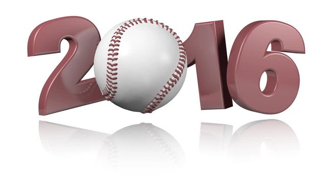 Baseball 2016 with a white background