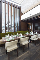 Modern restaurant interior, part of a hotel