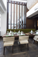 Modern restaurant interior, part of a hotel